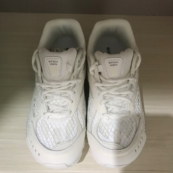 Bottega Veneta Men's/Women's White Thick-Sole Mesh Sneakers - Picture 4 of 9